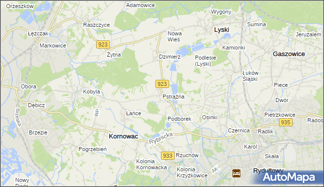 mapa Pstrążna, Pstrążna na mapie Targeo
