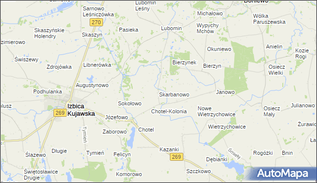 mapa Skarbanowo, Skarbanowo na mapie Targeo