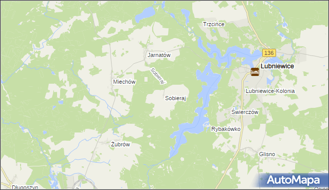 mapa Sobieraj, Sobieraj na mapie Targeo