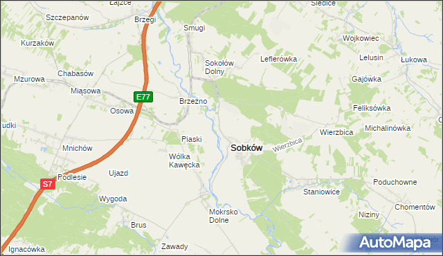 mapa Sobków-Nida, Sobków-Nida na mapie Targeo