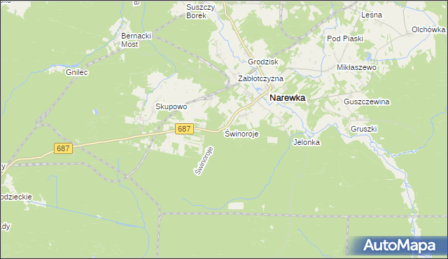 mapa Świnoroje, Świnoroje na mapie Targeo