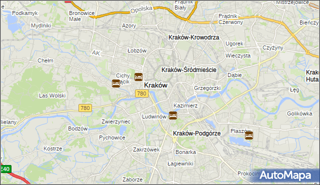 mapa Wawel, Wawel na mapie Targeo