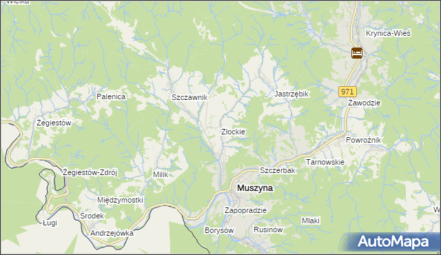 mapa Złockie, Złockie na mapie Targeo