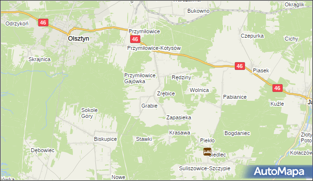 mapa Zrębice, Zrębice na mapie Targeo