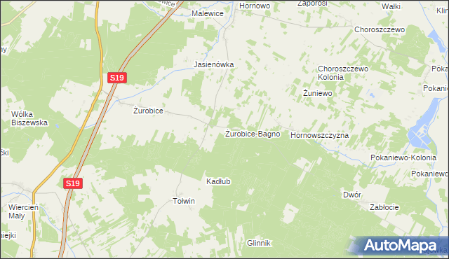 mapa Żurobice-Bagno, Żurobice-Bagno na mapie Targeo