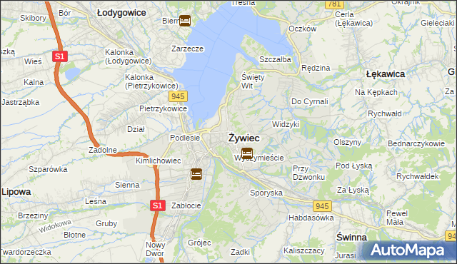 mapa Żywiec, Żywiec na mapie Targeo