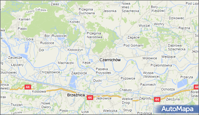 mapa Czernichów powiat krakowski, Czernichów powiat krakowski na mapie Targeo