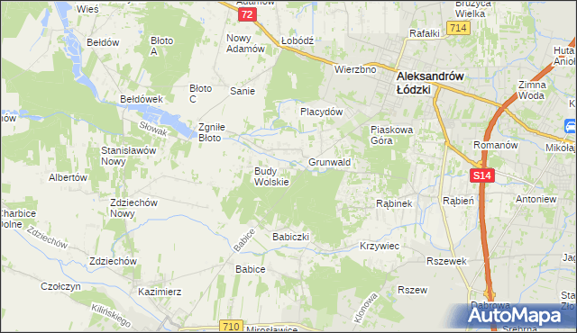 mapa Izabelin gmina Aleksandrów Łódzki, Izabelin gmina Aleksandrów Łódzki na mapie Targeo