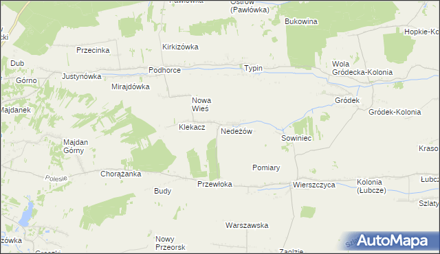 mapa Nedeżów, Nedeżów na mapie Targeo