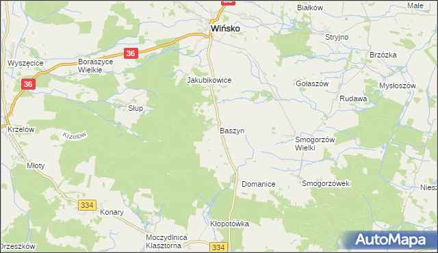 mapa Baszyn, Baszyn na mapie Targeo