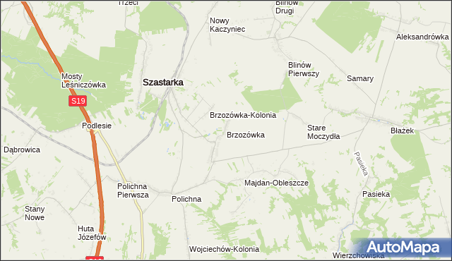 mapa Brzozówka gmina Szastarka, Brzozówka gmina Szastarka na mapie Targeo