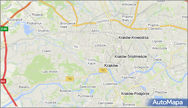 mapa Czarna Wieś gmina Kraków, Czarna Wieś gmina Kraków na mapie Targeo