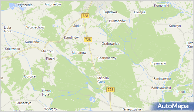 mapa Czartoszowy, Czartoszowy na mapie Targeo