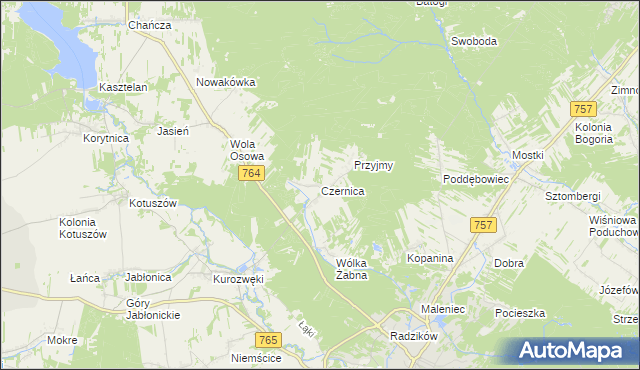 mapa Czernica gmina Staszów, Czernica gmina Staszów na mapie Targeo