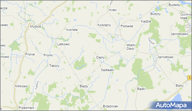 mapa Dajny, Dajny na mapie Targeo