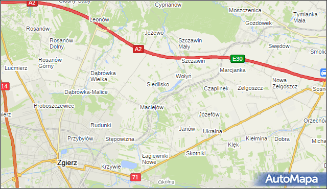 mapa Glinnik gmina Zgierz, Glinnik gmina Zgierz na mapie Targeo