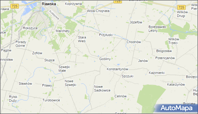 mapa Gośliny, Gośliny na mapie Targeo