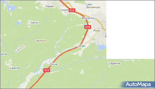 mapa Jonaki, Jonaki na mapie Targeo