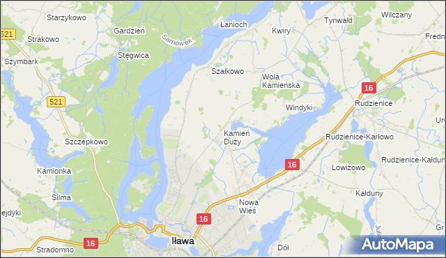 mapa Kamień Duży gmina Iława, Kamień Duży gmina Iława na mapie Targeo