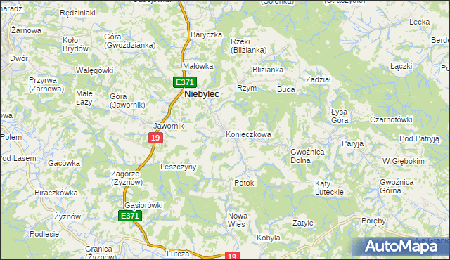 mapa Konieczkowa, Konieczkowa na mapie Targeo