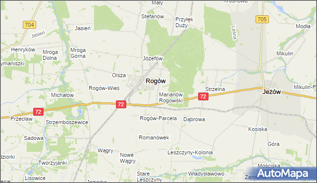 mapa Marianów Rogowski, Marianów Rogowski na mapie Targeo