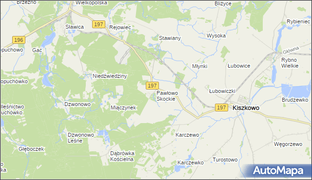 mapa Pawłowo Skockie, Pawłowo Skockie na mapie Targeo