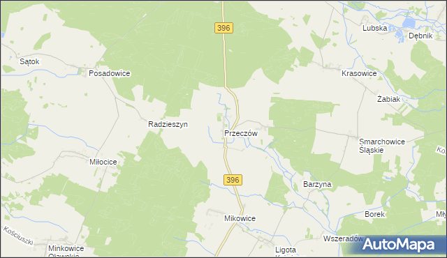 mapa Przeczów gmina Namysłów, Przeczów gmina Namysłów na mapie Targeo