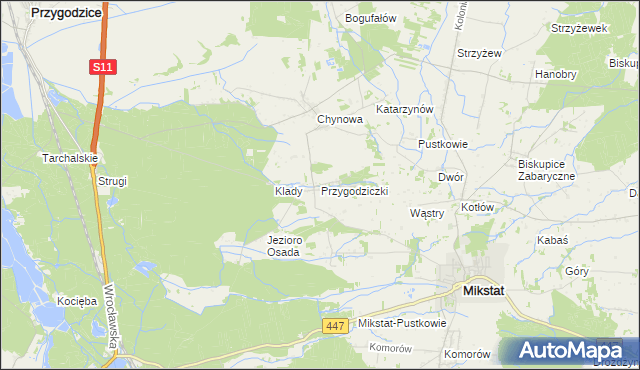 mapa Przygodziczki, Przygodziczki na mapie Targeo