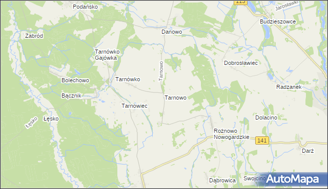mapa Tarnowo gmina Maszewo, Tarnowo gmina Maszewo na mapie Targeo