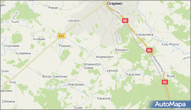 mapa Wojewodzin, Wojewodzin na mapie Targeo