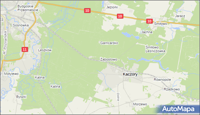 mapa Żabostowo, Żabostowo na mapie Targeo