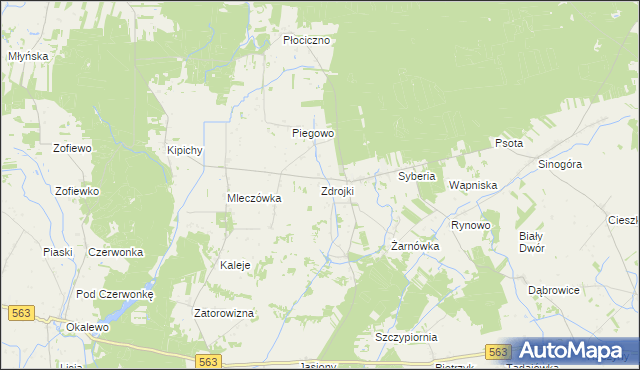 mapa Zdrojki gmina Lubowidz, Zdrojki gmina Lubowidz na mapie Targeo