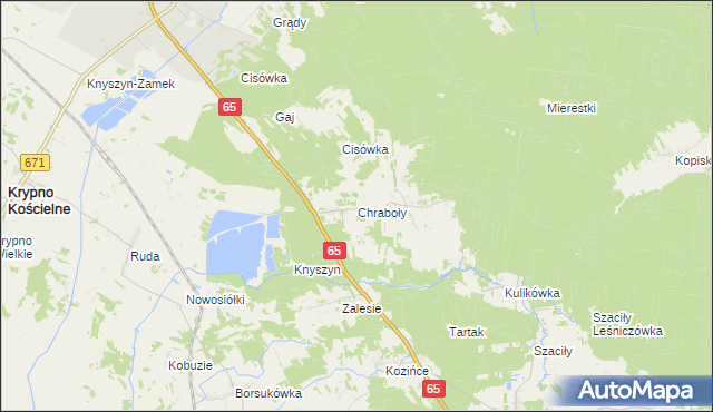 mapa Chraboły gmina Dobrzyniewo Duże, Chraboły gmina Dobrzyniewo Duże na mapie Targeo