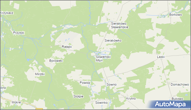 mapa Sowieński Młyn, Sowieński Młyn na mapie Targeo