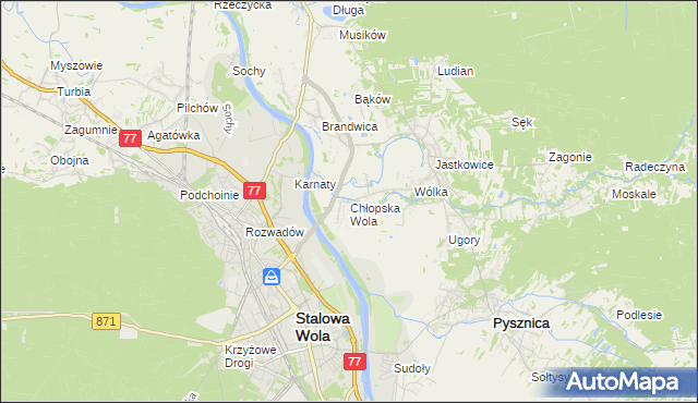 mapa Chłopska Wola, Chłopska Wola na mapie Targeo