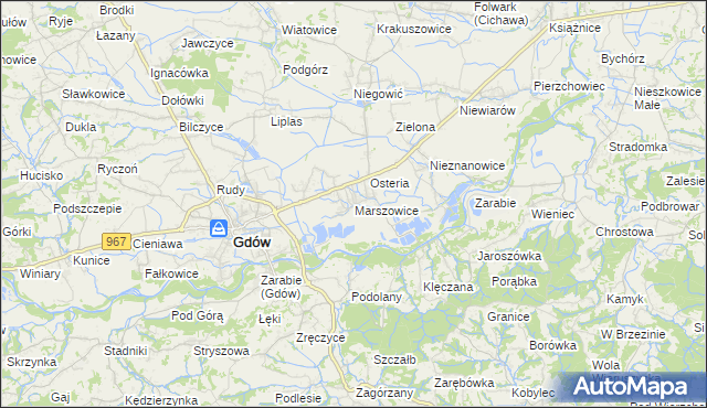 mapa Marszowice gmina Gdów, Marszowice gmina Gdów na mapie Targeo