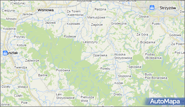 mapa Oparówka, Oparówka na mapie Targeo
