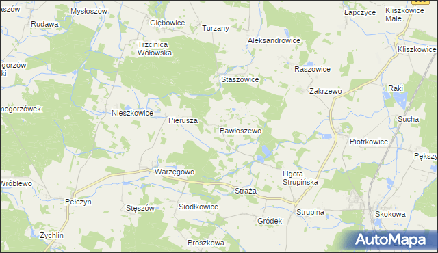 mapa Pawłoszewo, Pawłoszewo na mapie Targeo