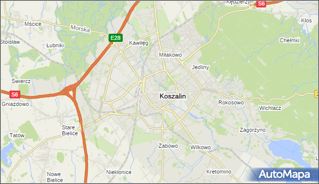 mapa Koszalina, Koszalin na mapie Targeo