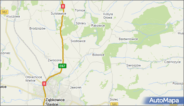 mapa Bobolice gmina Ząbkowice Śląskie, Bobolice gmina Ząbkowice Śląskie na mapie Targeo