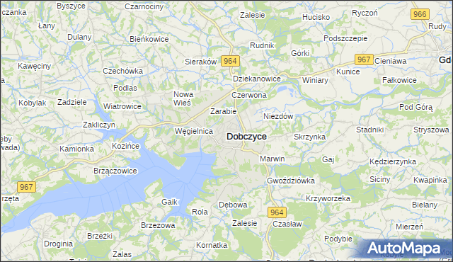 mapa Dobczyce, Dobczyce na mapie Targeo