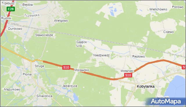 mapa Niedźwiedź gmina Kobylanka, Niedźwiedź gmina Kobylanka na mapie Targeo