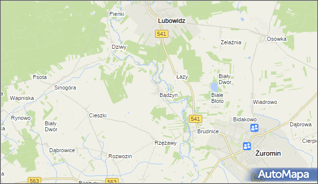mapa Bądzyn, Bądzyn na mapie Targeo