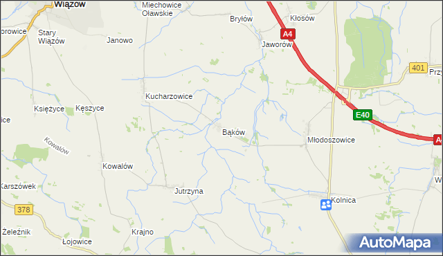 mapa Bąków gmina Grodków, Bąków gmina Grodków na mapie Targeo