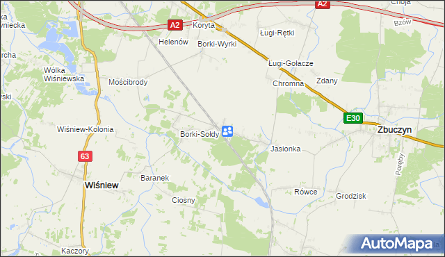 mapa Borki-Kosy, Borki-Kosy na mapie Targeo