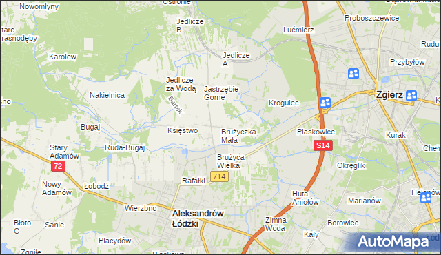 mapa Brużyczka Mała, Brużyczka Mała na mapie Targeo