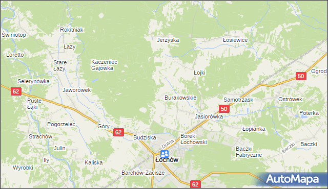 mapa Burakowskie, Burakowskie na mapie Targeo