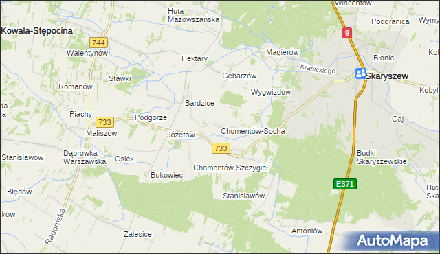 mapa Chomentów-Socha, Chomentów-Socha na mapie Targeo