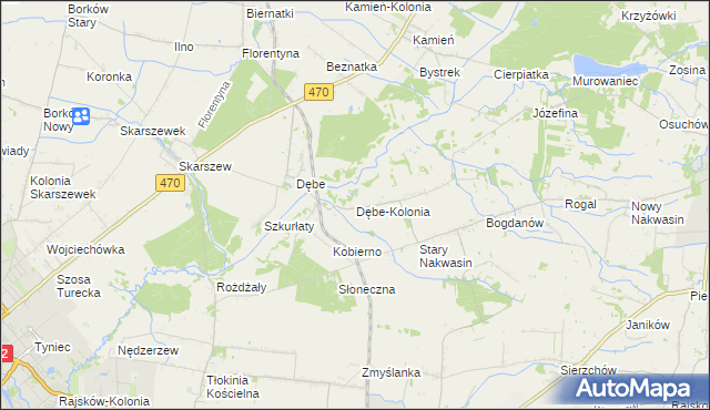 mapa Dębe-Kolonia, Dębe-Kolonia na mapie Targeo