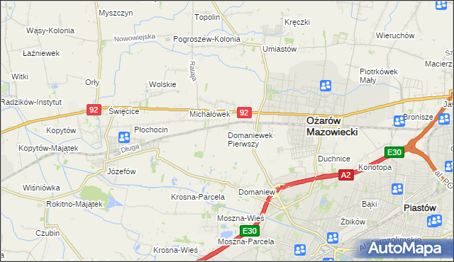 mapa Domaniewek Pierwszy, Domaniewek Pierwszy na mapie Targeo